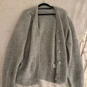 Gray Button-Up Cardigan